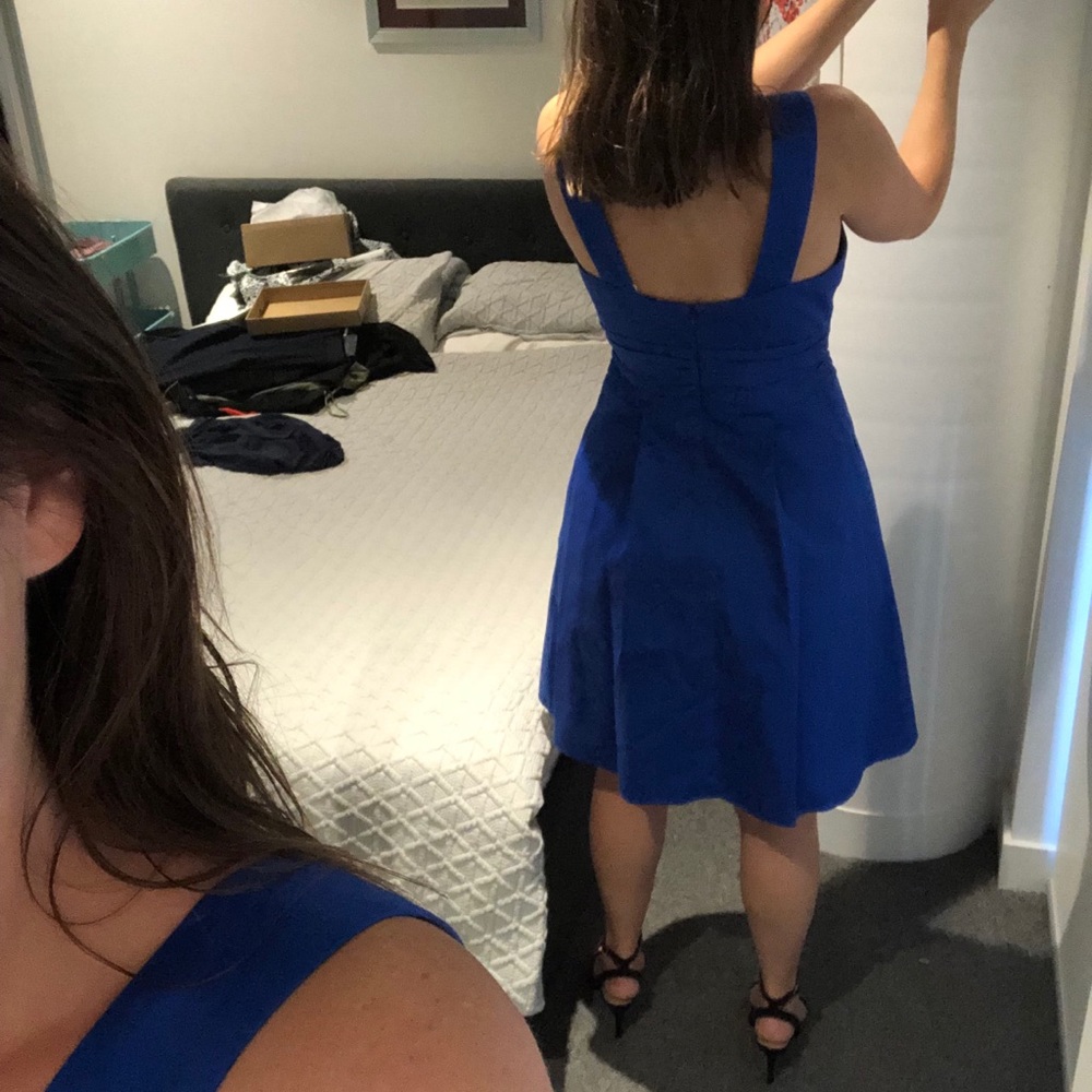 David’s bridal halter dress.